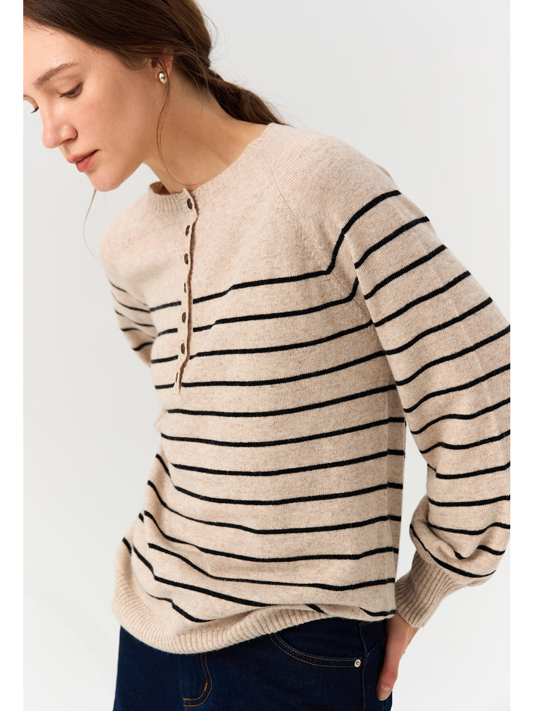 Nordic Vintage Striped Round Neck Sweater