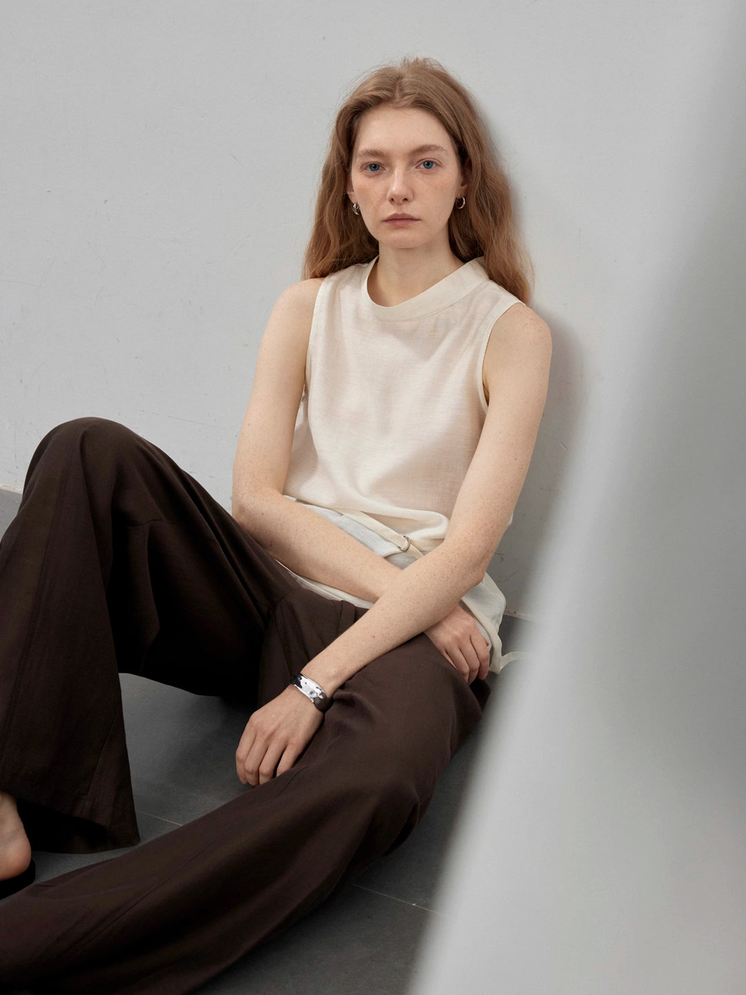 Sheer Acetate Linen Sleeveless Top and Pants