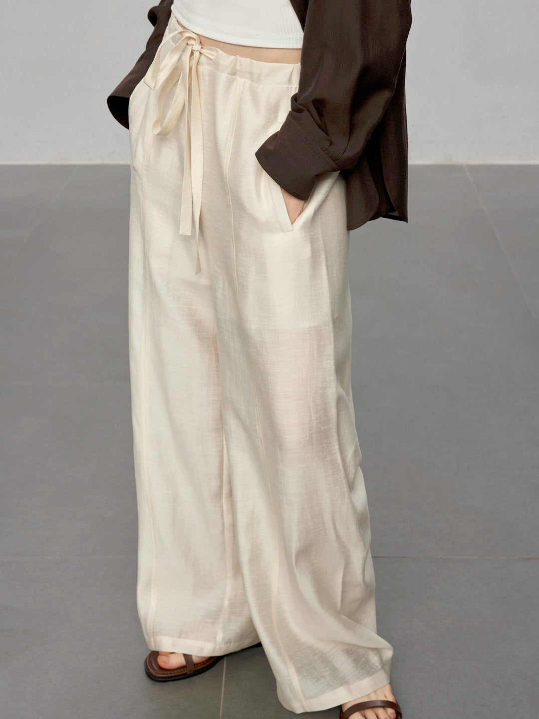 Sheer Acetate Linen Sleeveless Top and Pants