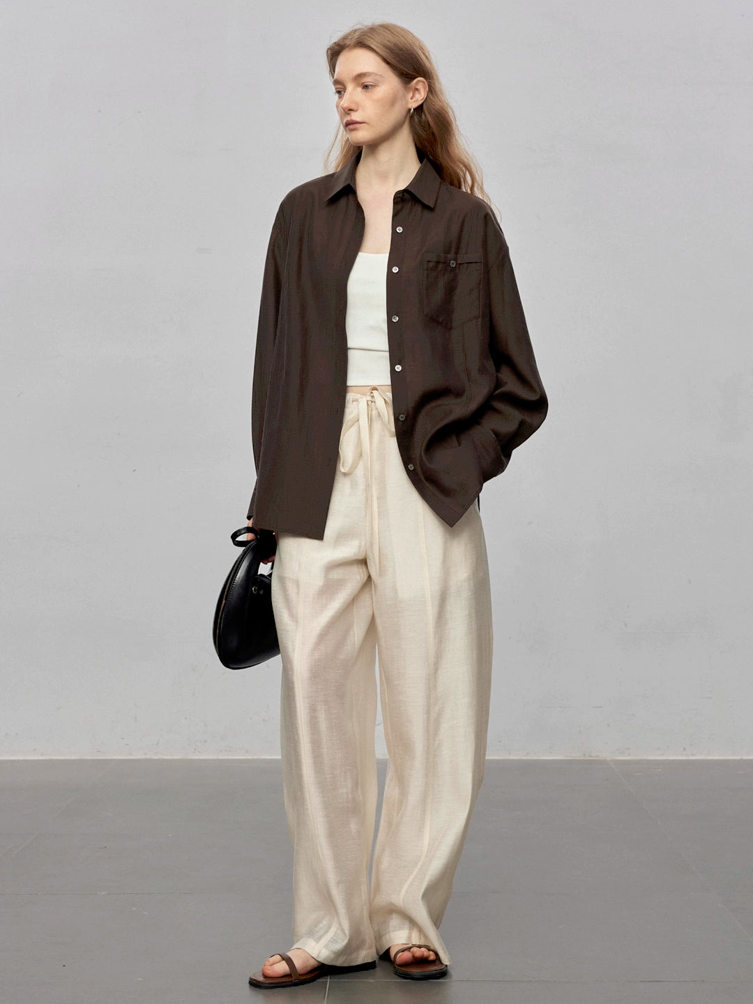 Sheer Acetate Linen Sleeveless Top and Pants