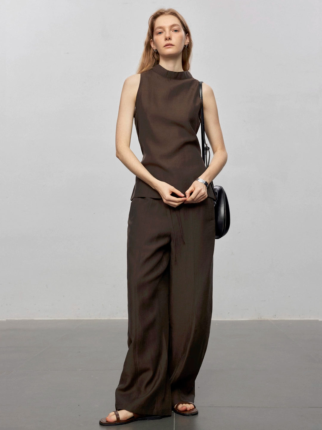 Sheer Acetate Linen Sleeveless Top and Pants