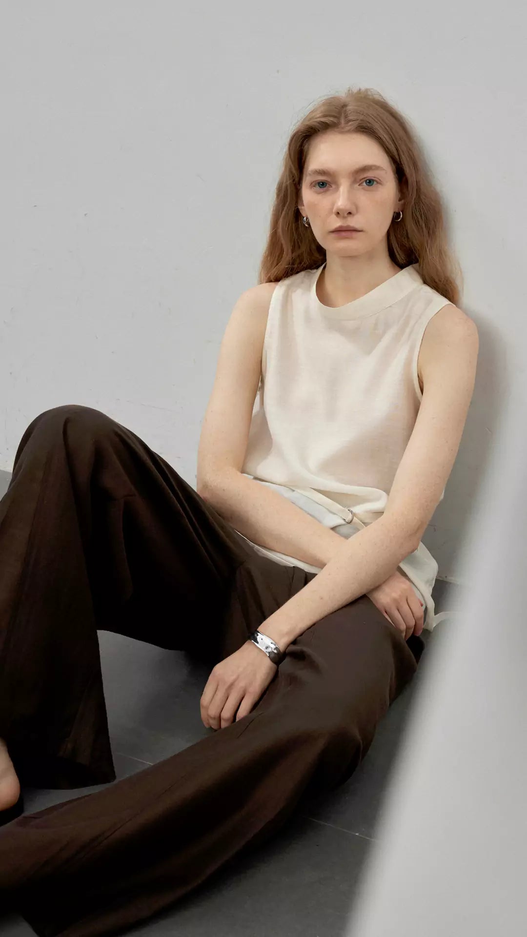 Sheer Acetate Linen Sleeveless Top and Pants