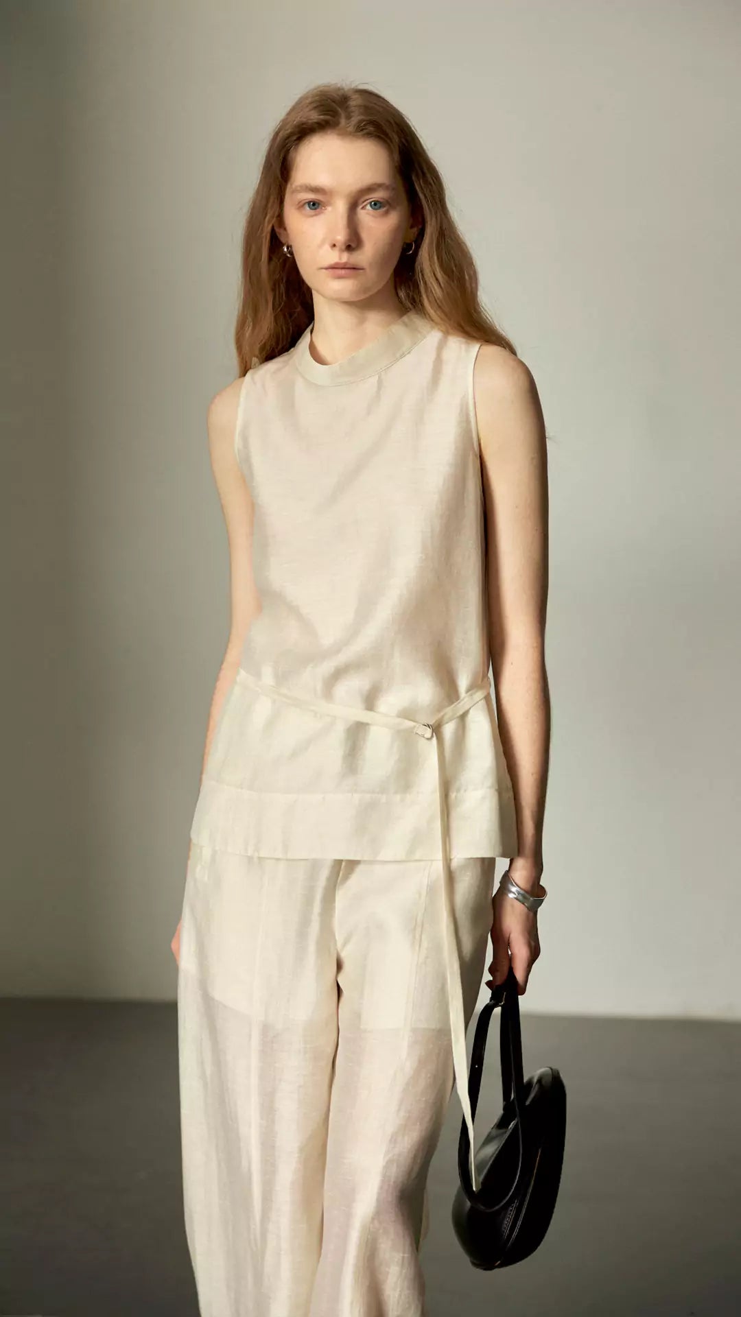 Sheer Acetate Linen Sleeveless Top and Pants