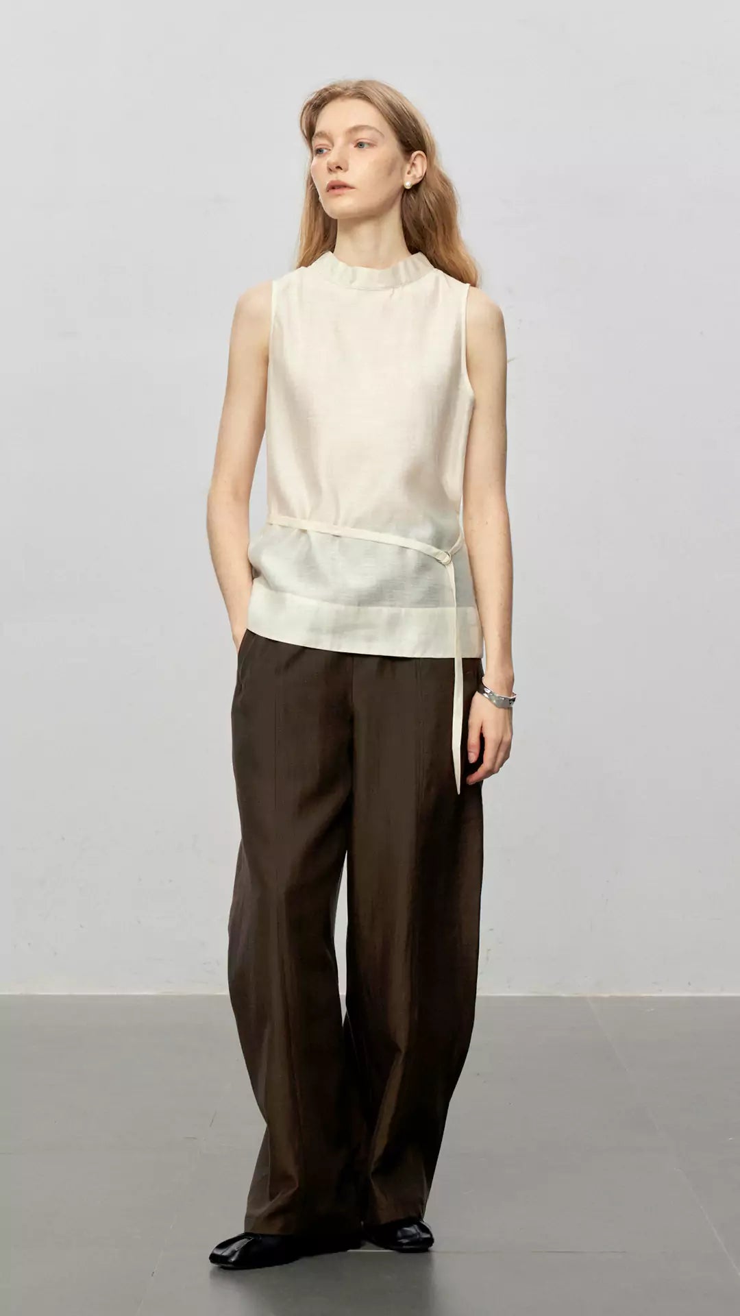 Sheer Acetate Linen Sleeveless Top and Pants