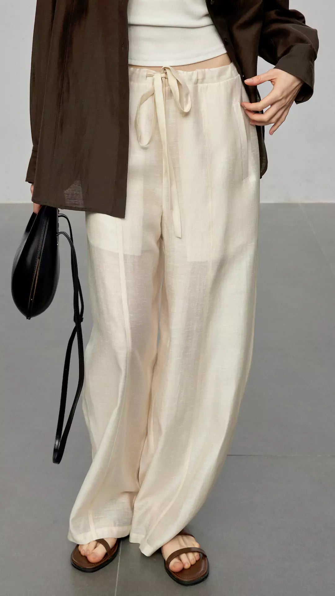 Sheer Acetate Linen Sleeveless Top and Pants