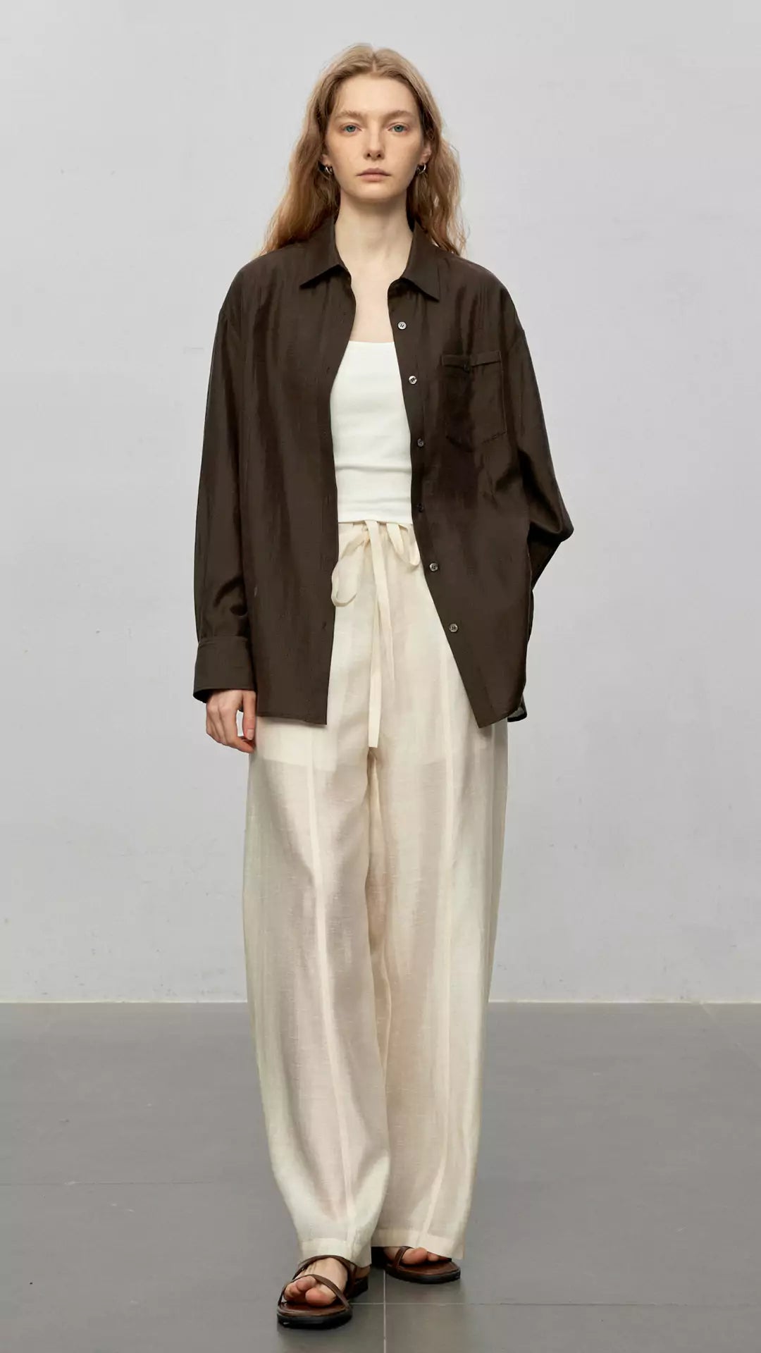 Sheer Acetate Linen Sleeveless Top and Pants