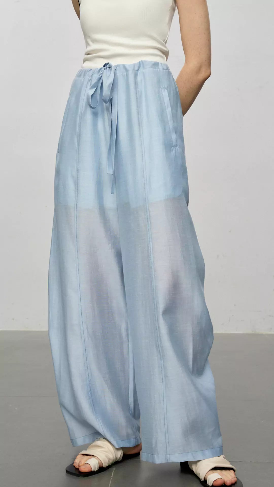 Sheer Acetate Linen Sleeveless Top and Pants