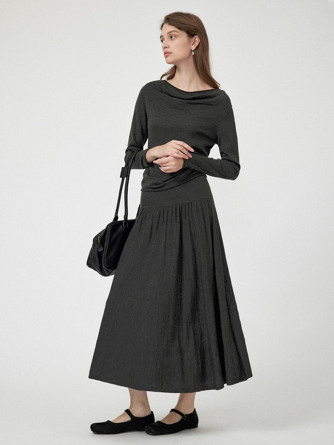 Pleated Midi Skirt