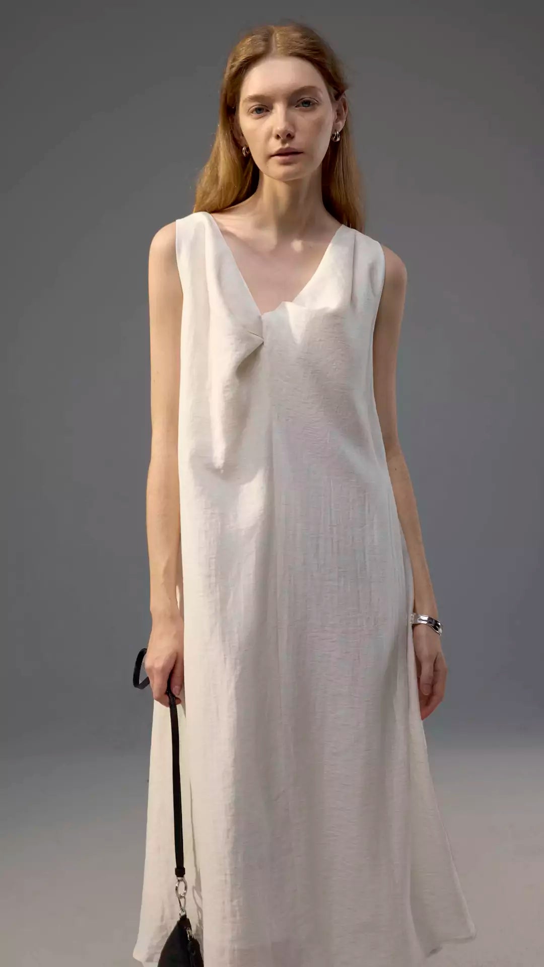 Elegant Tailored Knot Loose A-Line Dress