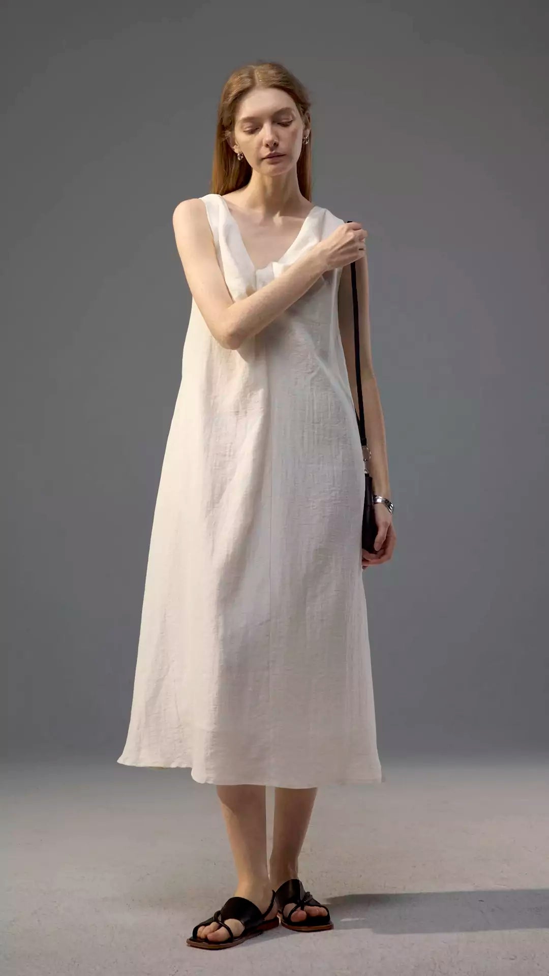 Elegant Tailored Knot Loose A-Line Dress