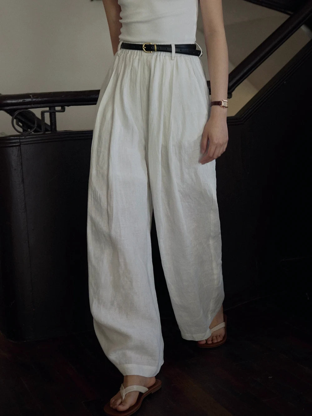 Linen Loose Flowing Wide-Leg Pants