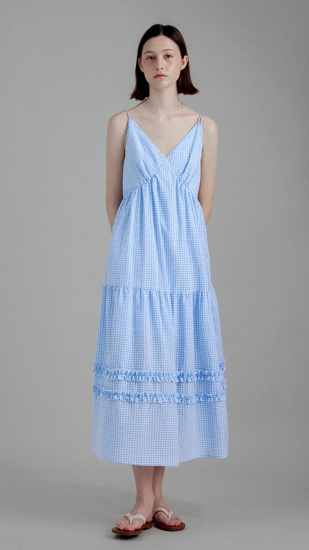 V-neck Ruffled Strap Dress