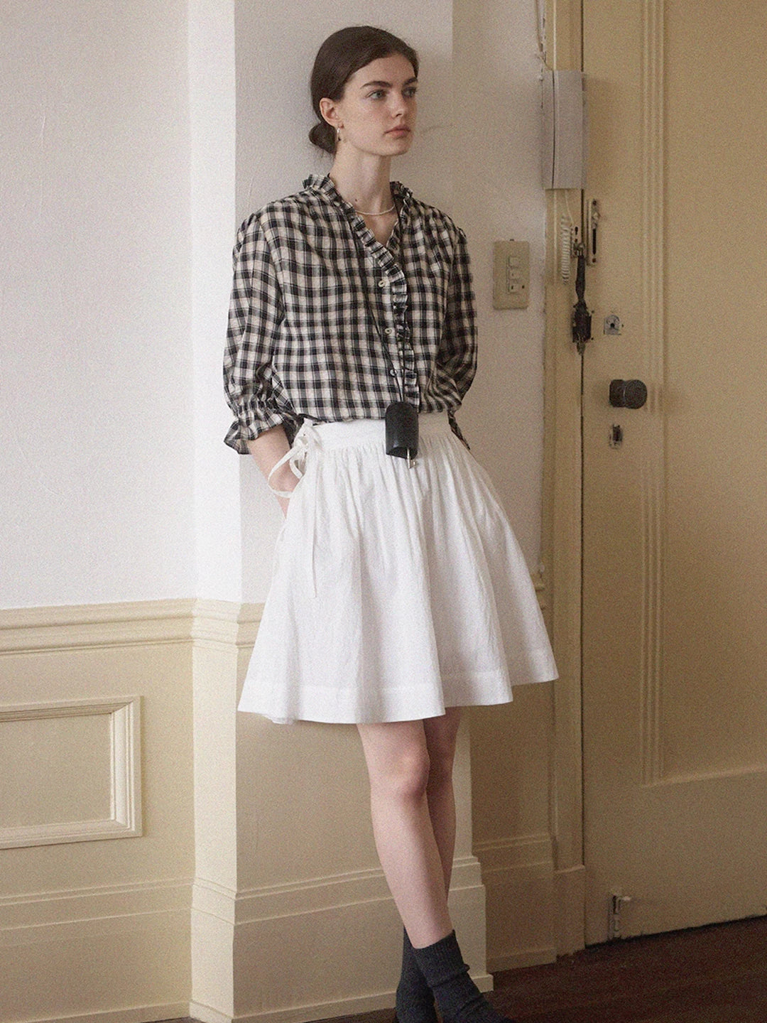 Simple White Pleated Skirt