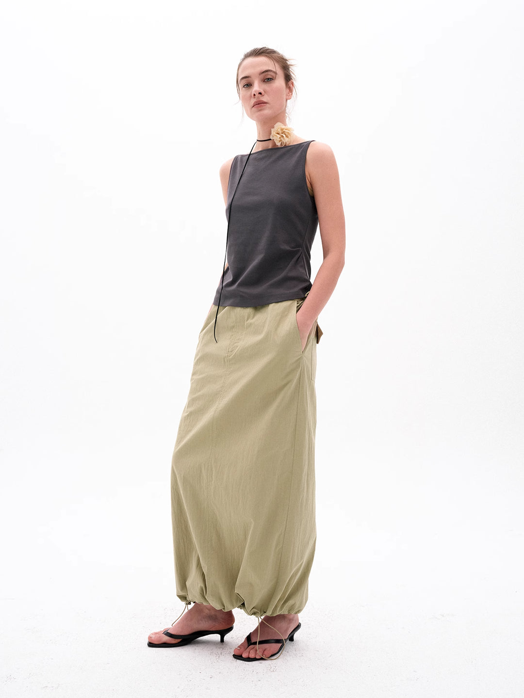 Vintage H-Line Adjustable Straight Midi Skirt