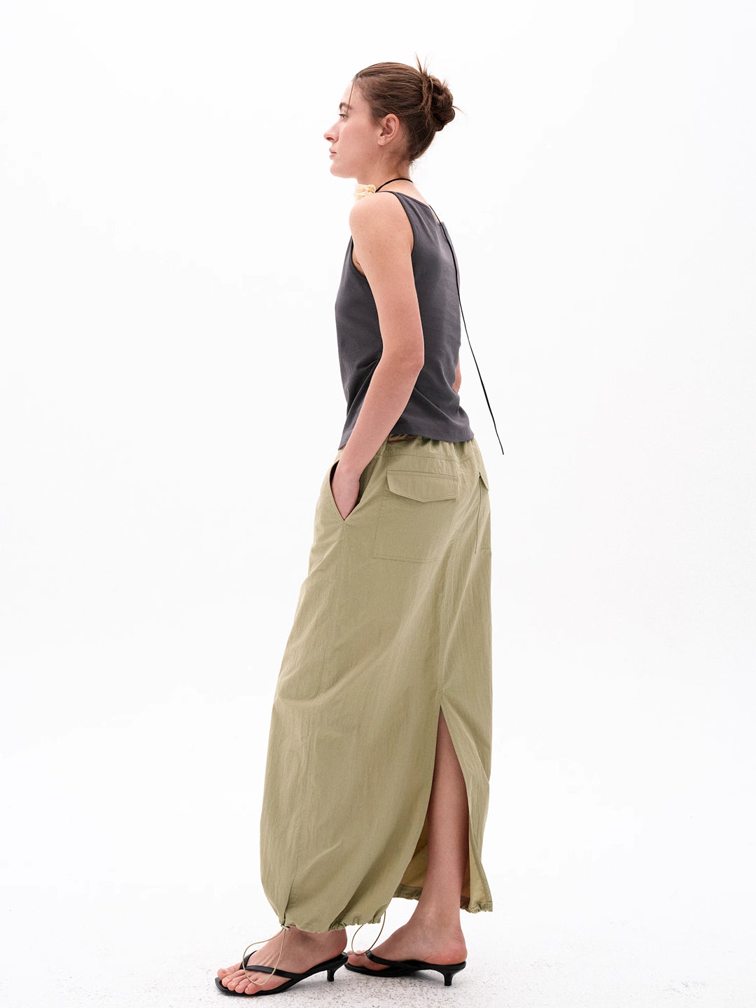 Vintage H-Line Adjustable Straight Midi Skirt