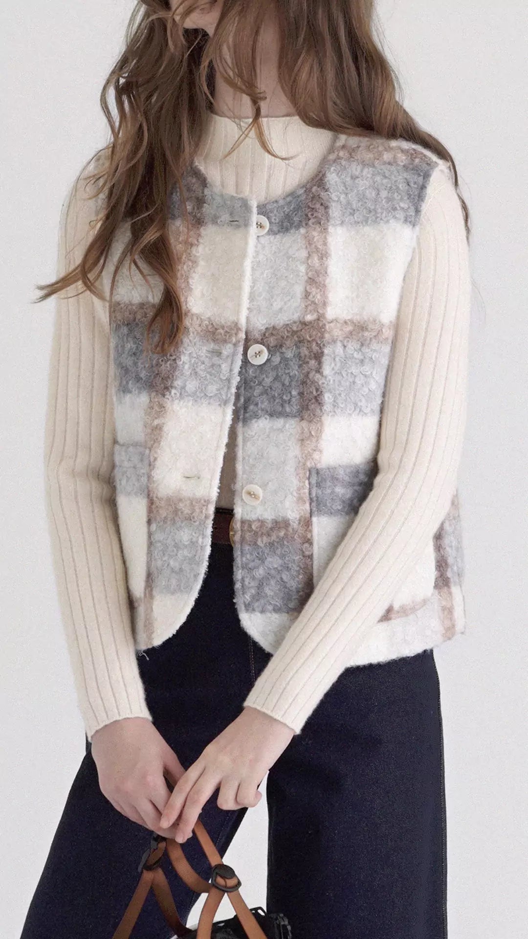 Cozy Sherpa Plaid Vest