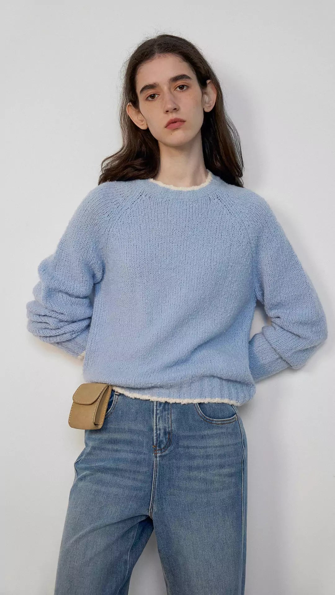 Crew Neck Pullover Knit Sweater