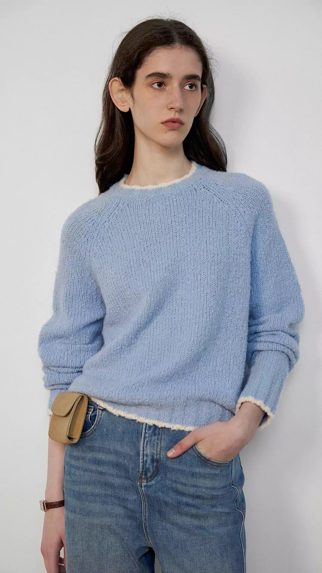 Crew Neck Pullover Knit Sweater