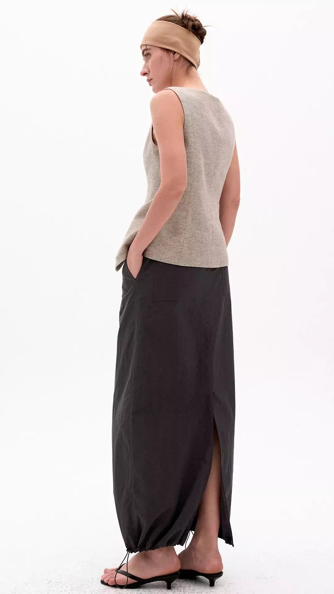 Vintage H-Line Adjustable Straight Midi Skirt