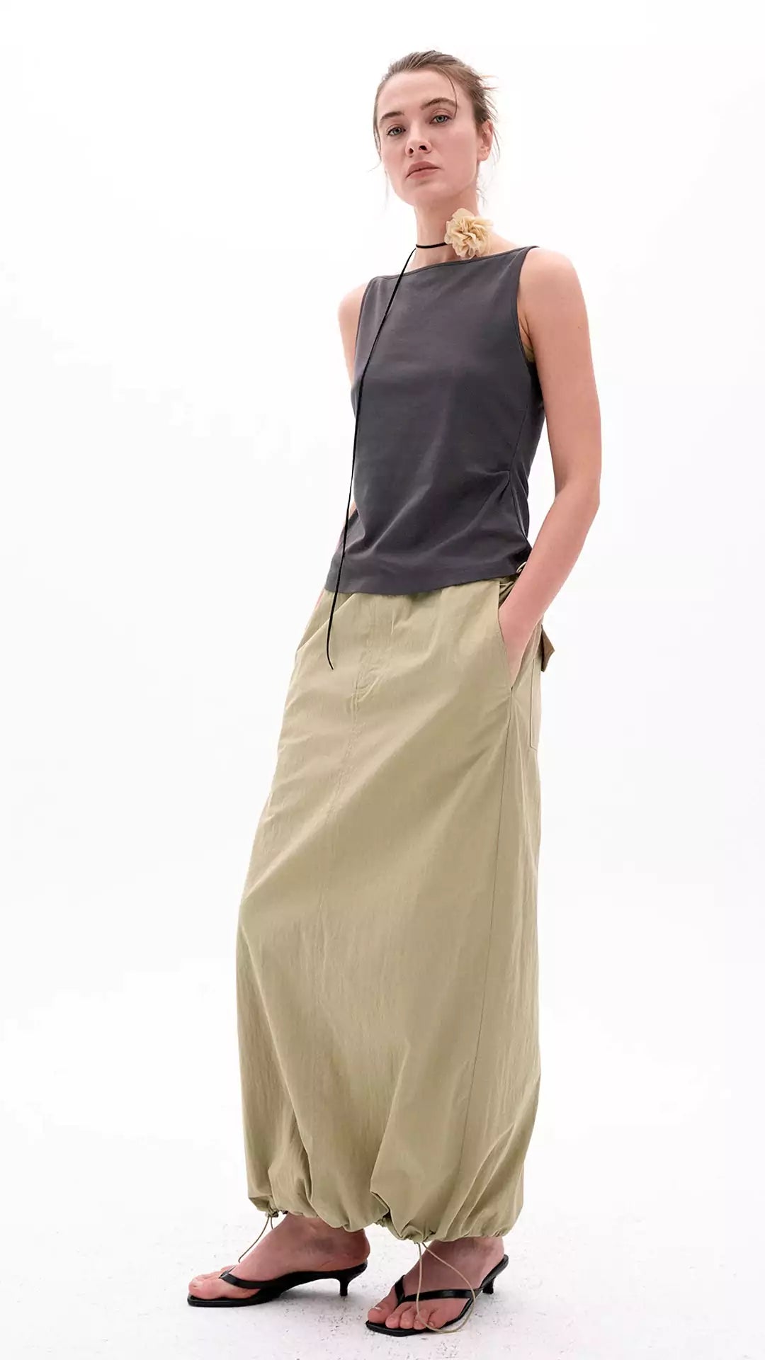 Vintage H-Line Adjustable Straight Midi Skirt