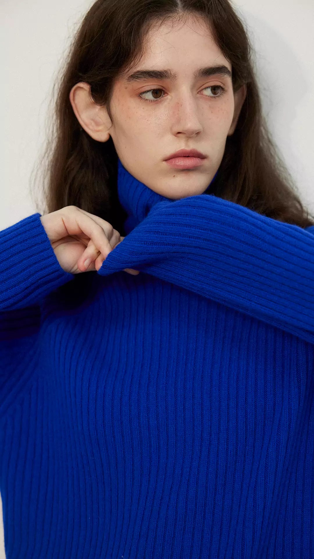 Rib Knit Turtleneck in Royal Blue