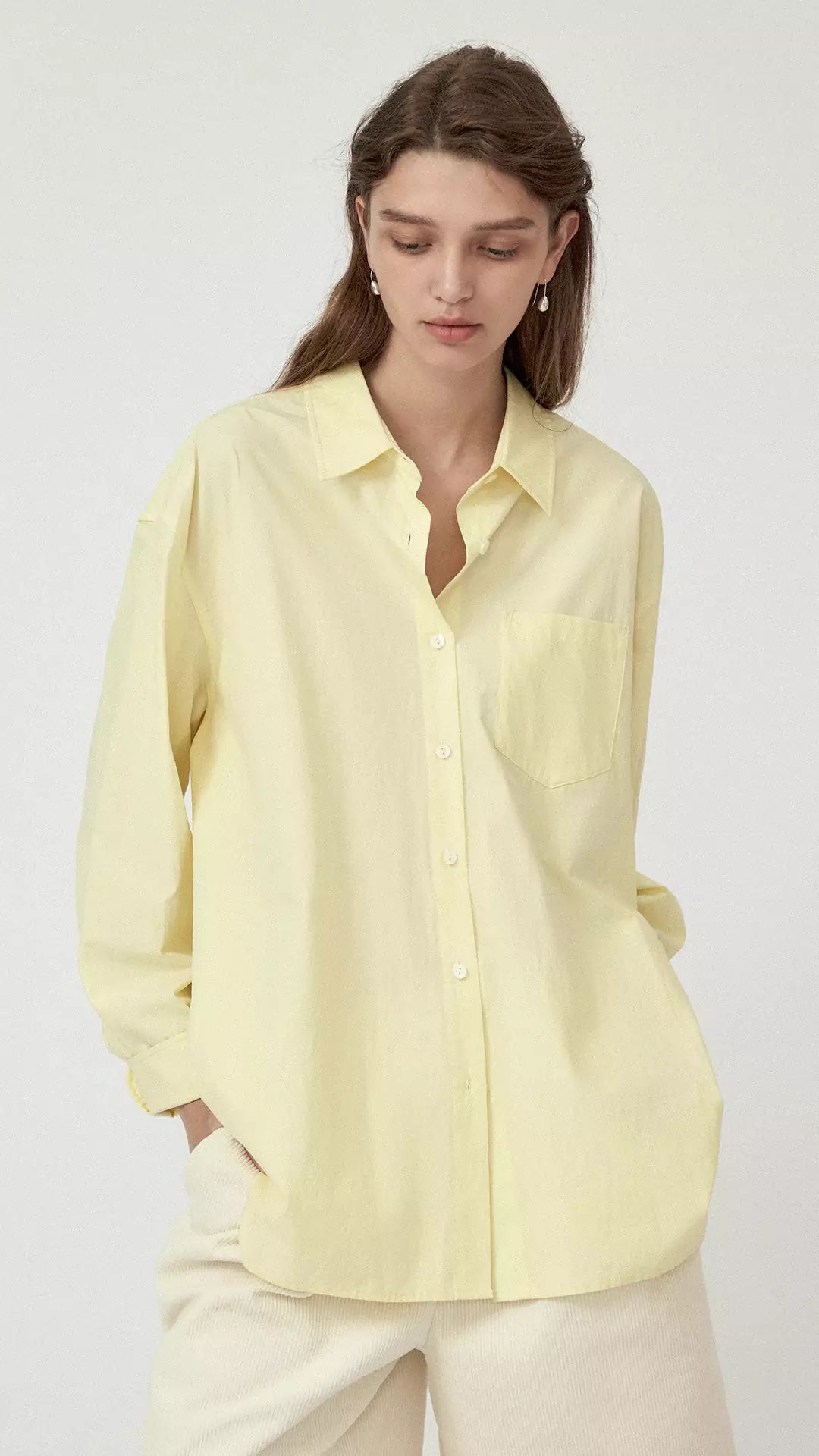 Solid Color Long Shirt