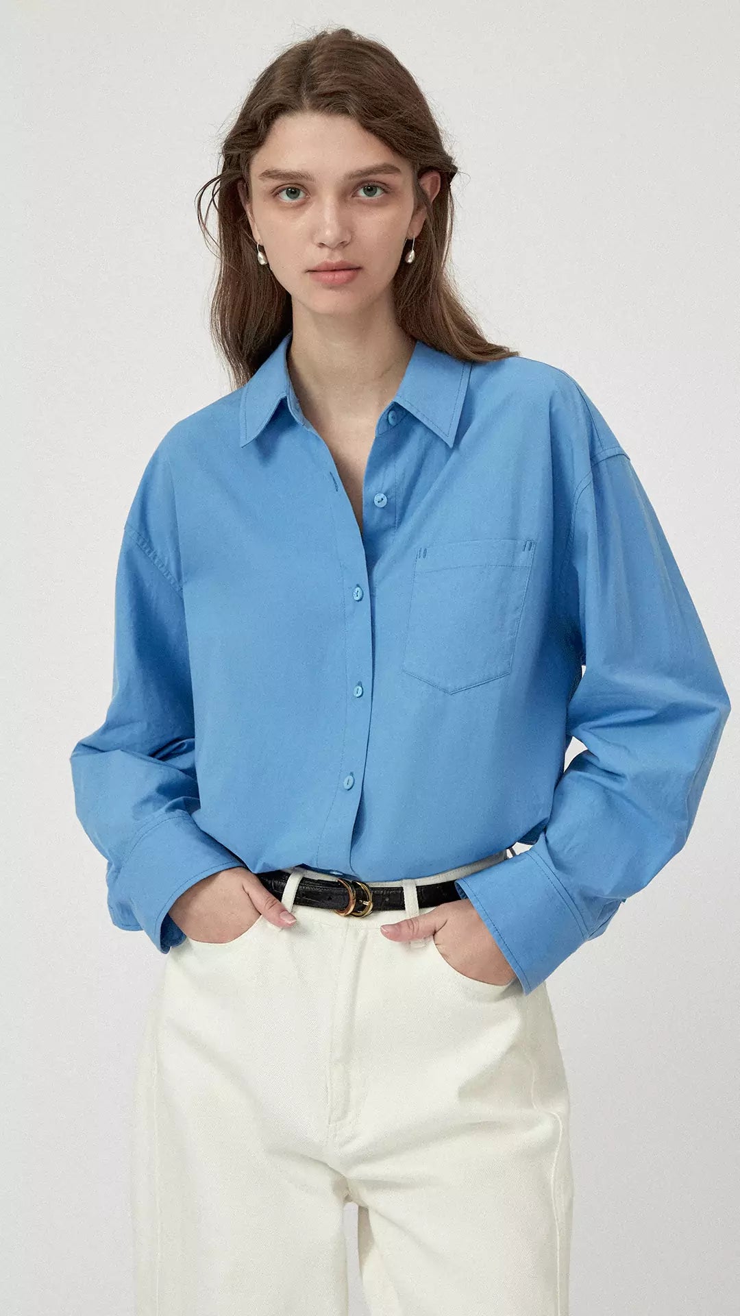 Solid Color Long Shirt