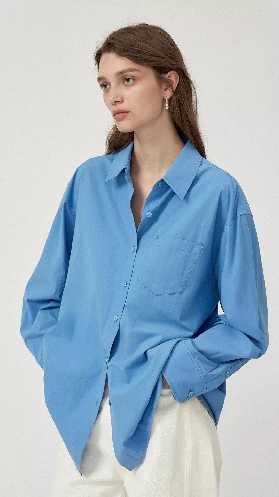 Solid Color Long Shirt