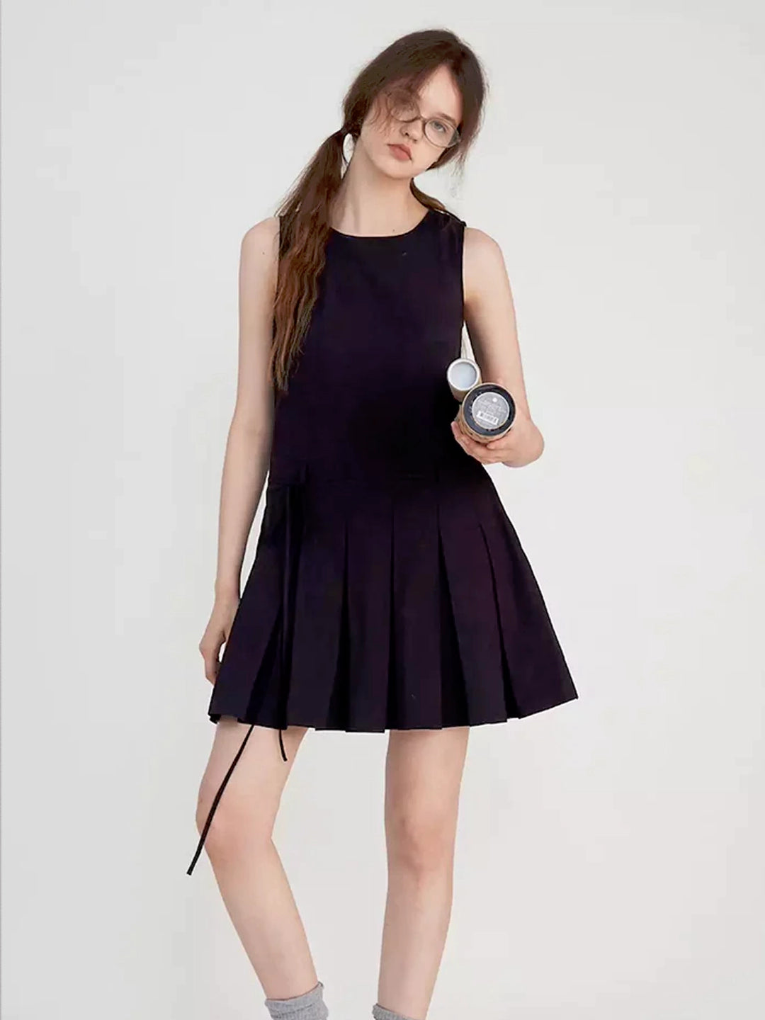 Hollow-Out Ruched A-Line Mini Dress