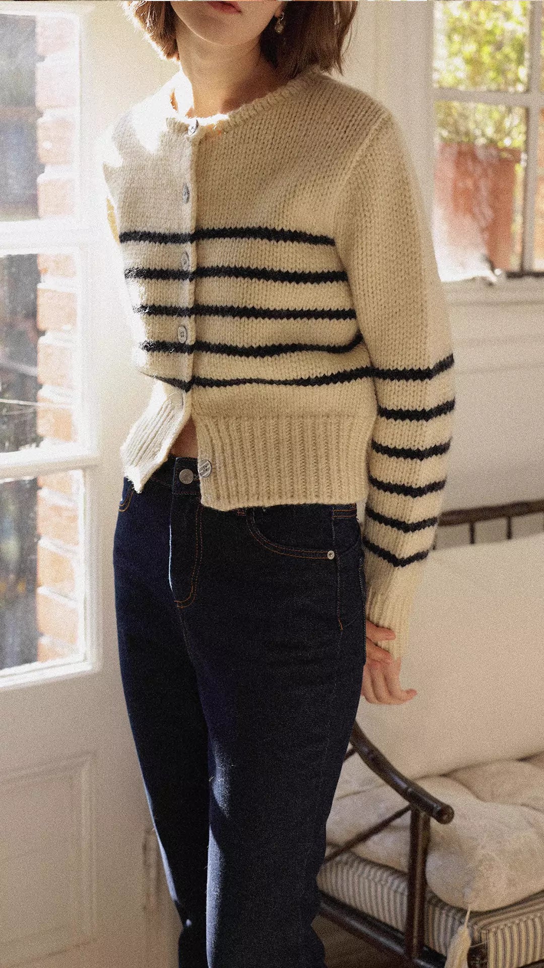 Striped Knitted Cardigan