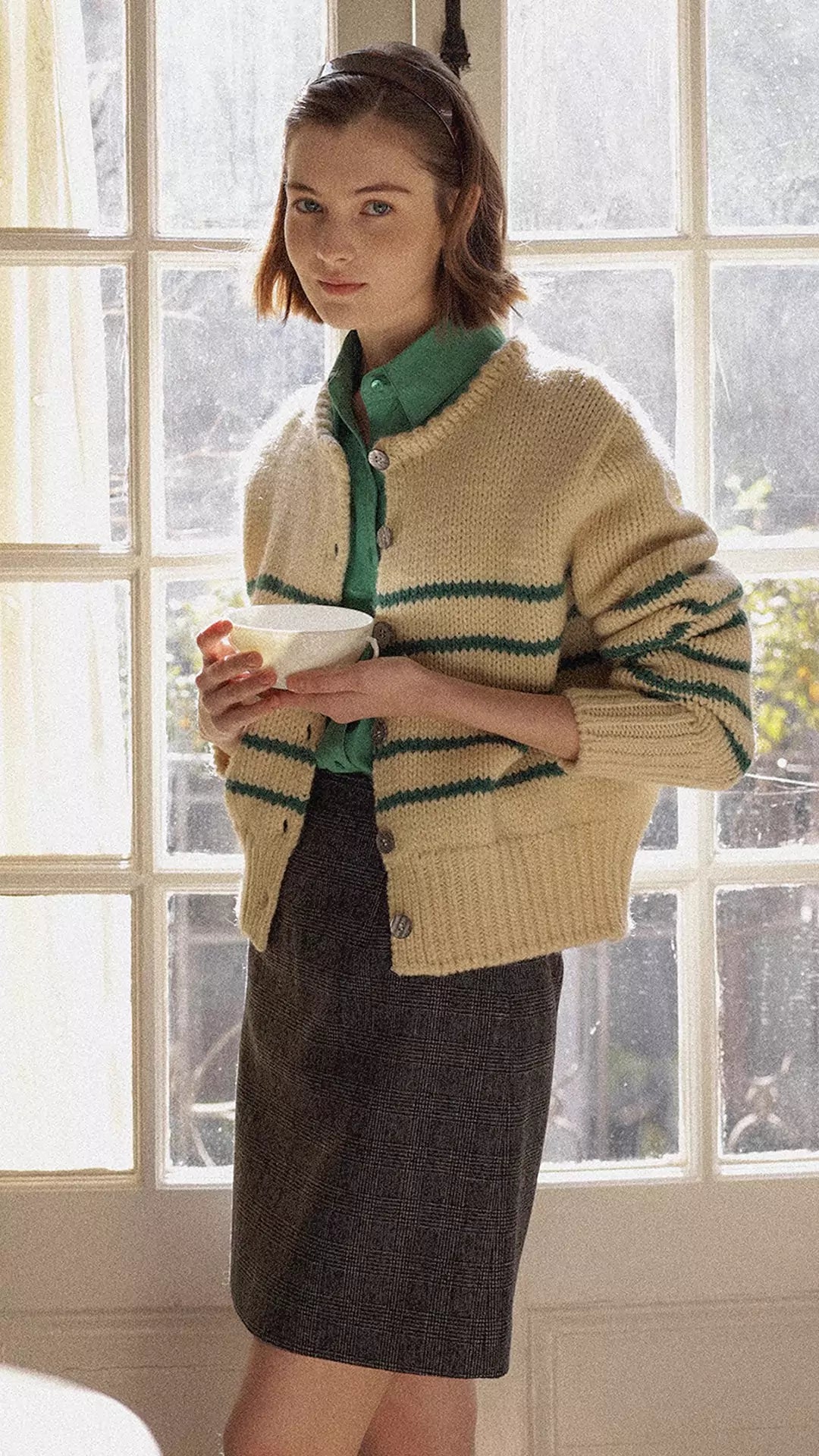 Striped Knitted Cardigan