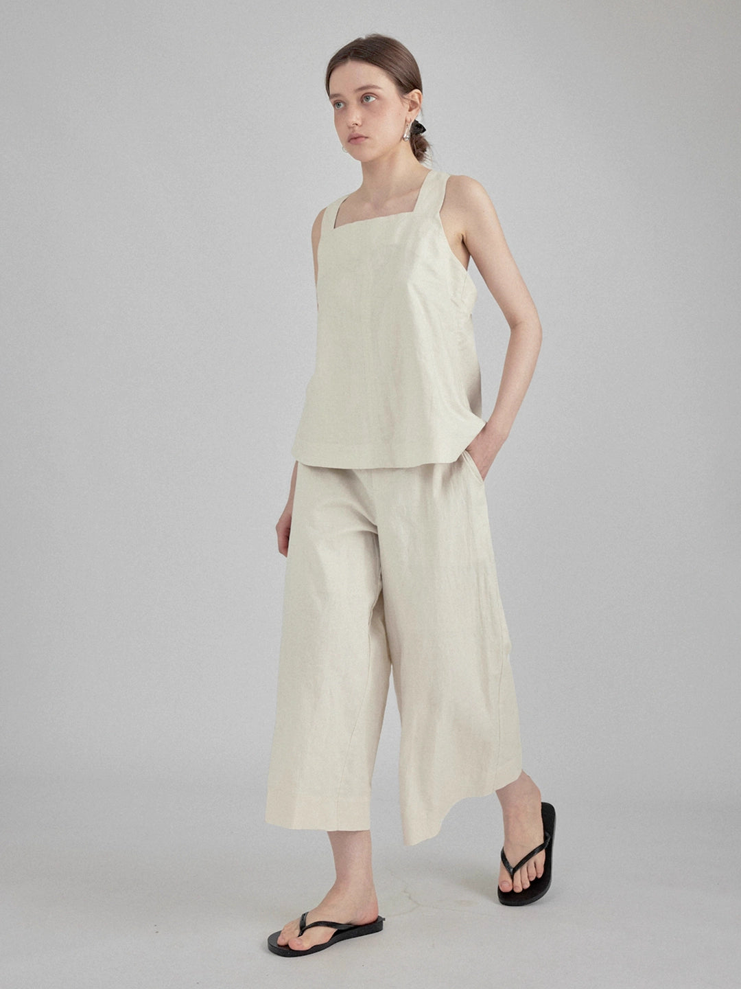 Cross-Back Top and Wide-Leg Pants