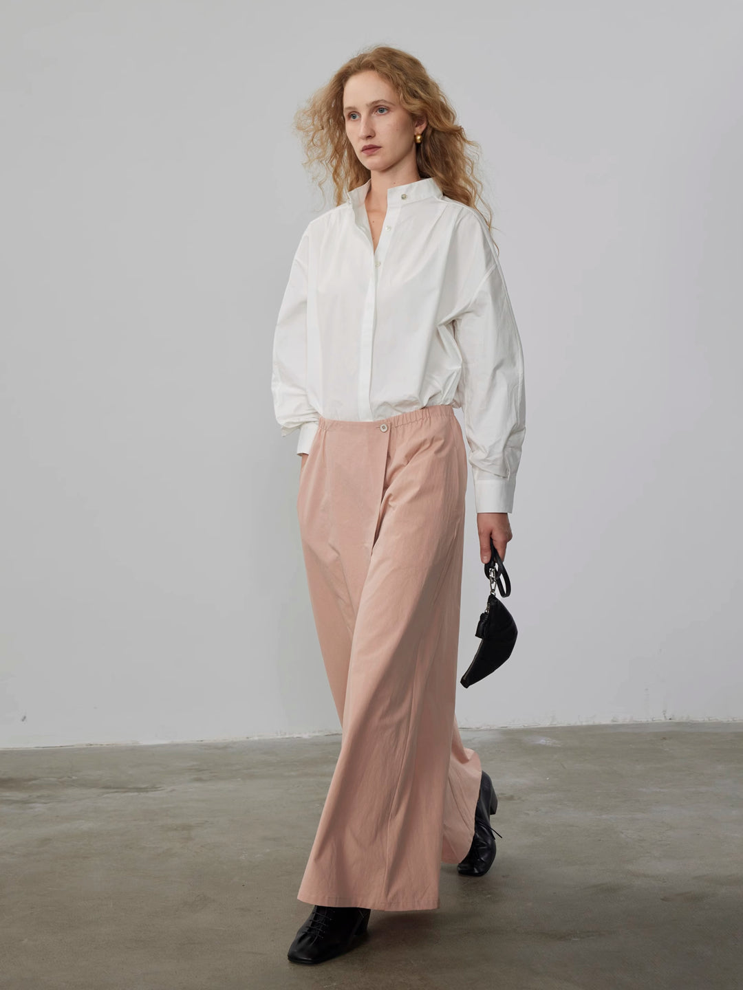 A-Line Relaxed Fit Skirt Pants with Elastic Waist