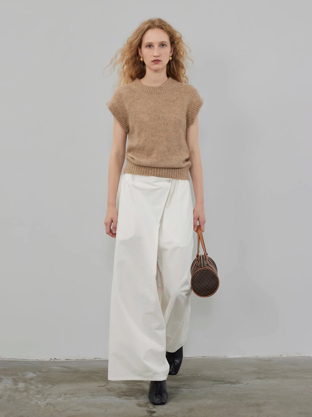 A-Line Relaxed Fit Skirt Pants with Elastic Waist