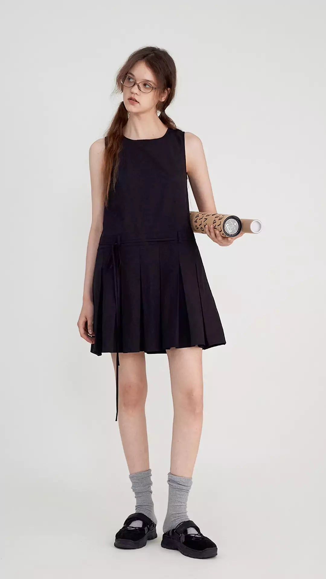 Hollow-Out Ruched A-Line Mini Dress