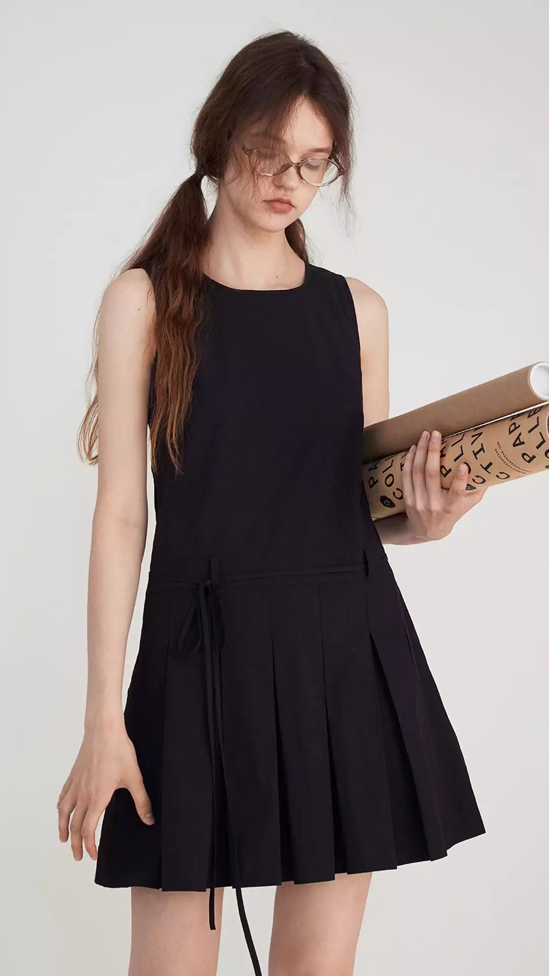 Hollow-Out Ruched A-Line Mini Dress