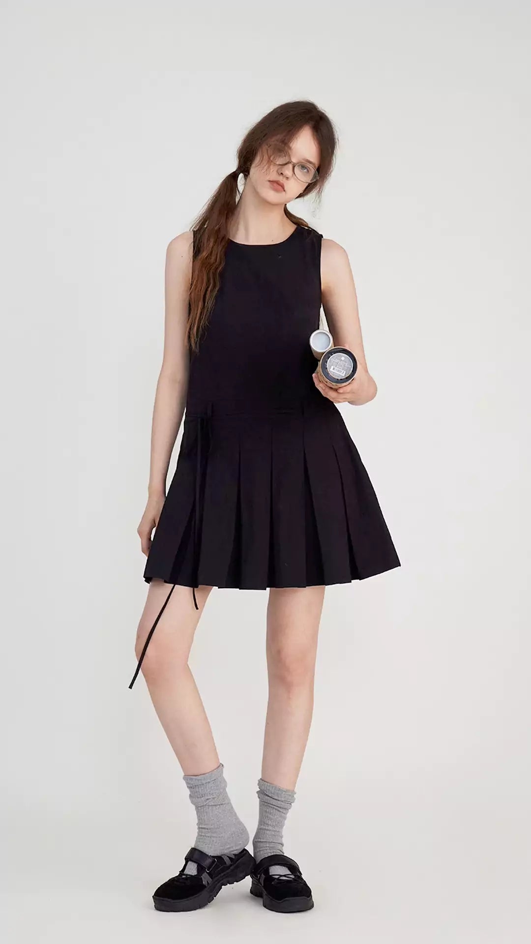 Hollow-Out Ruched A-Line Mini Dress