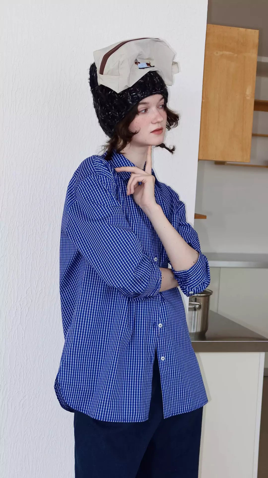 Plaid Oversized Drop Shoulder Long Sleeve Shirt