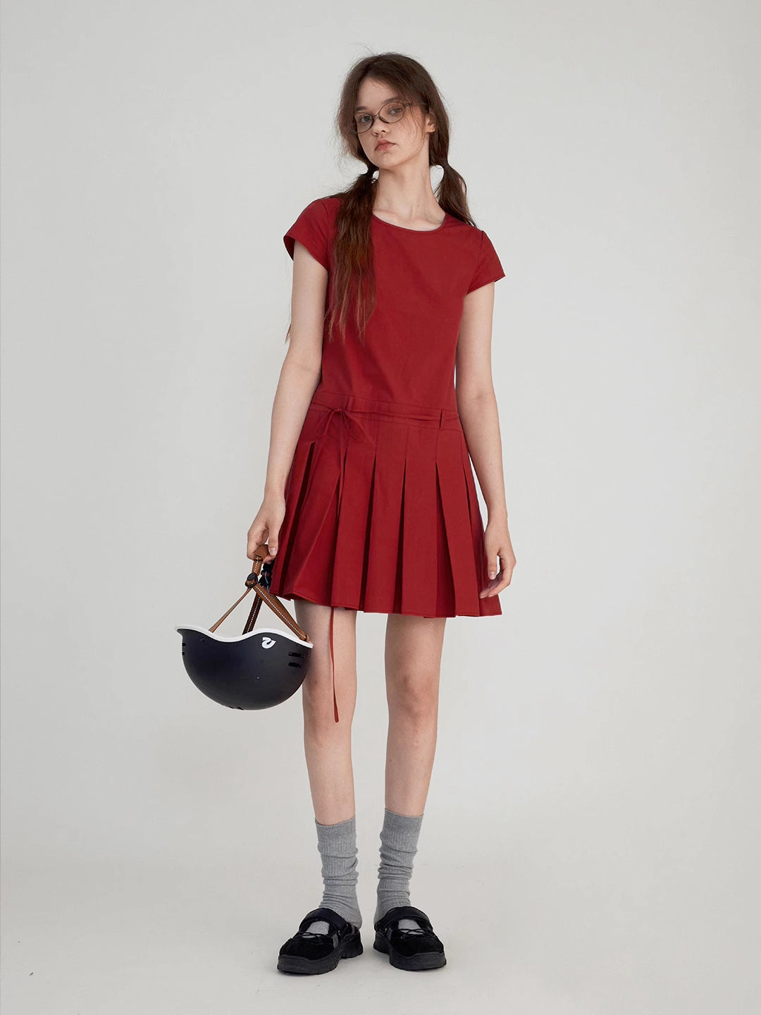 Hollow-Out Solid Color Mini Dress