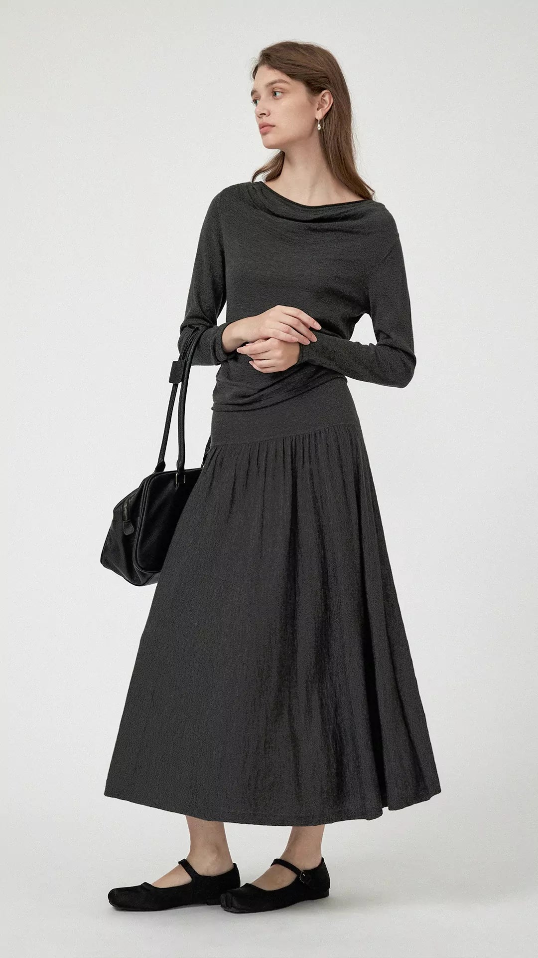 Pleated Midi Skirt