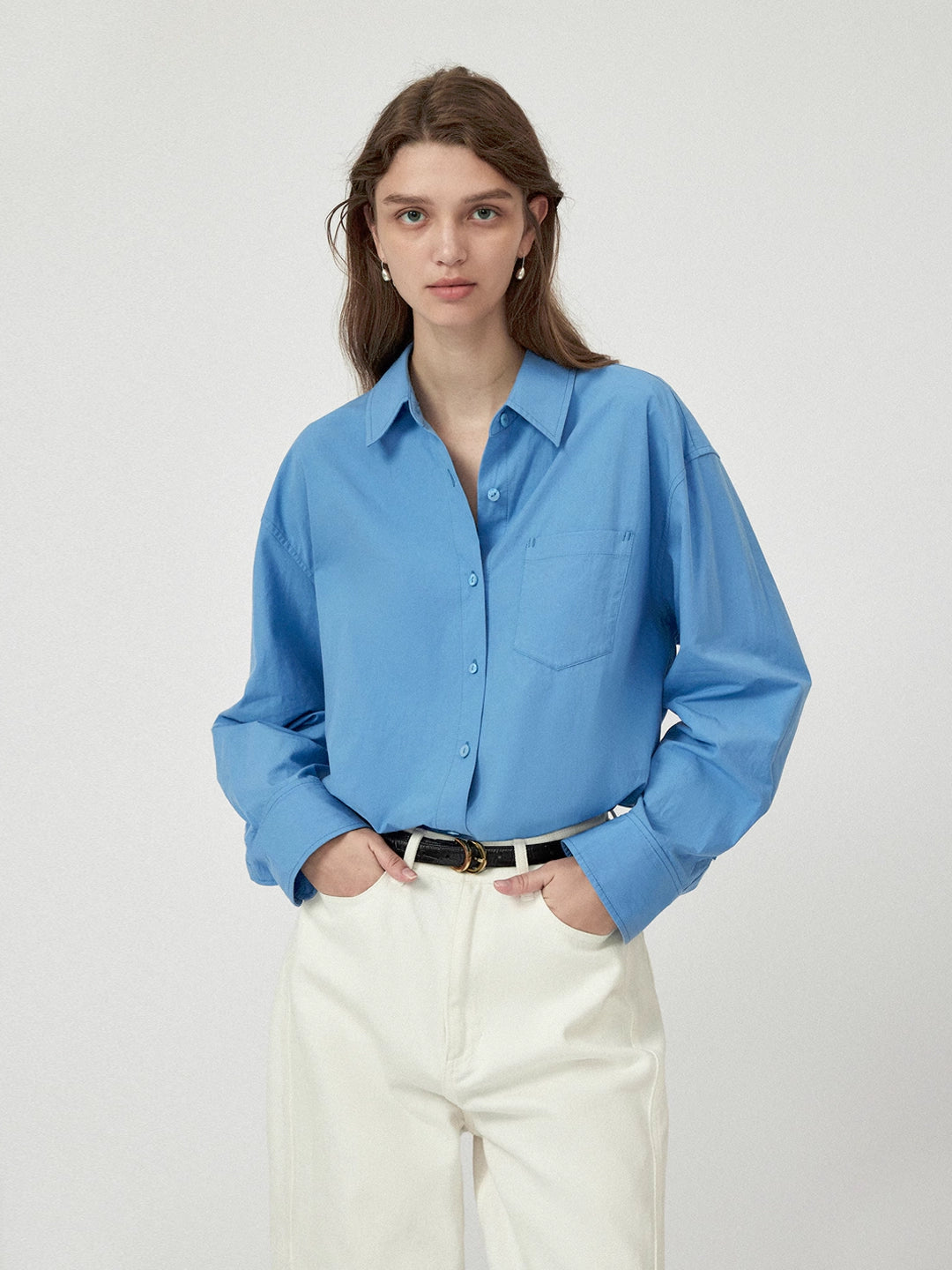 Solid Color Long Shirt