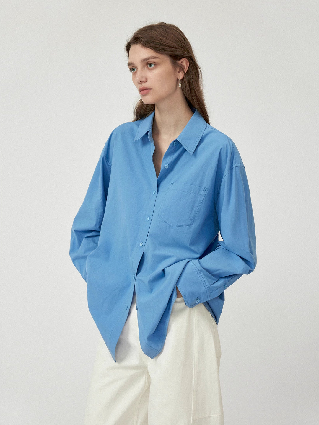 Solid Color Long Shirt