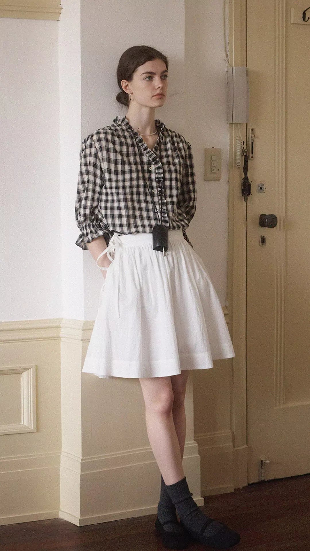 Simple White Pleated Skirt