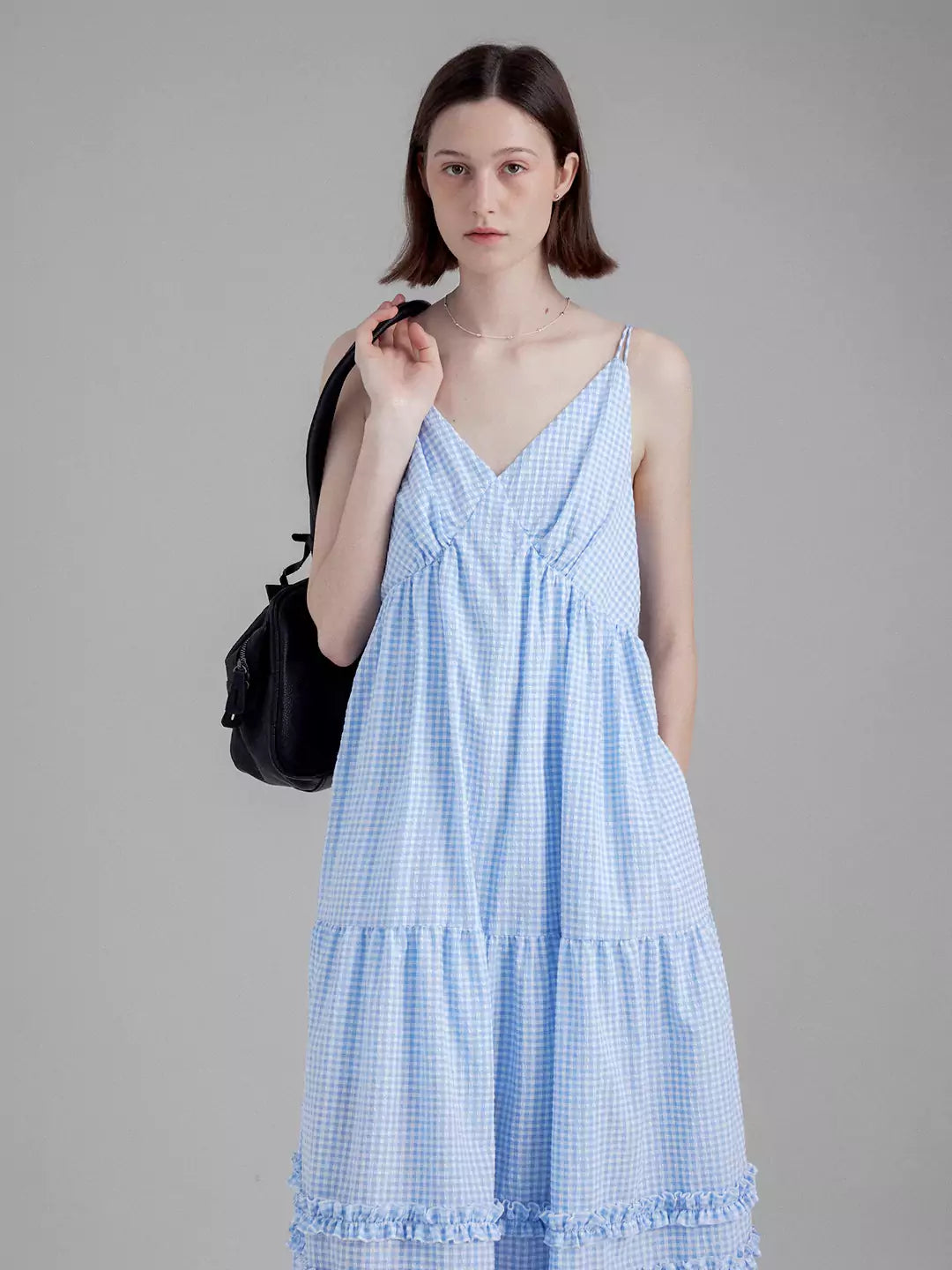 V-neck Ruffled Strap Dress