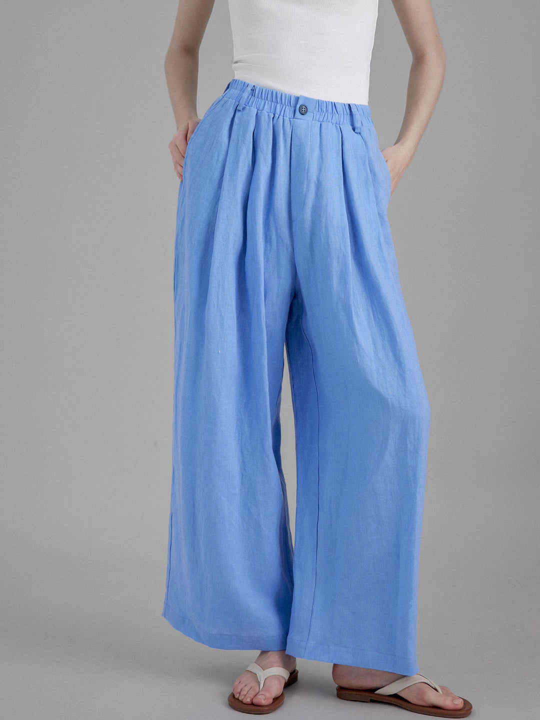 Linen Loose Flowing Wide-Leg Pants