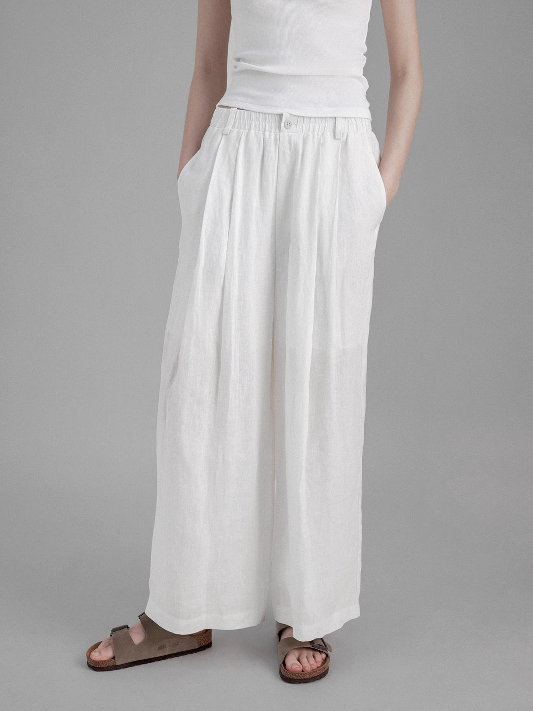 Linen Loose Flowing Wide-Leg Pants