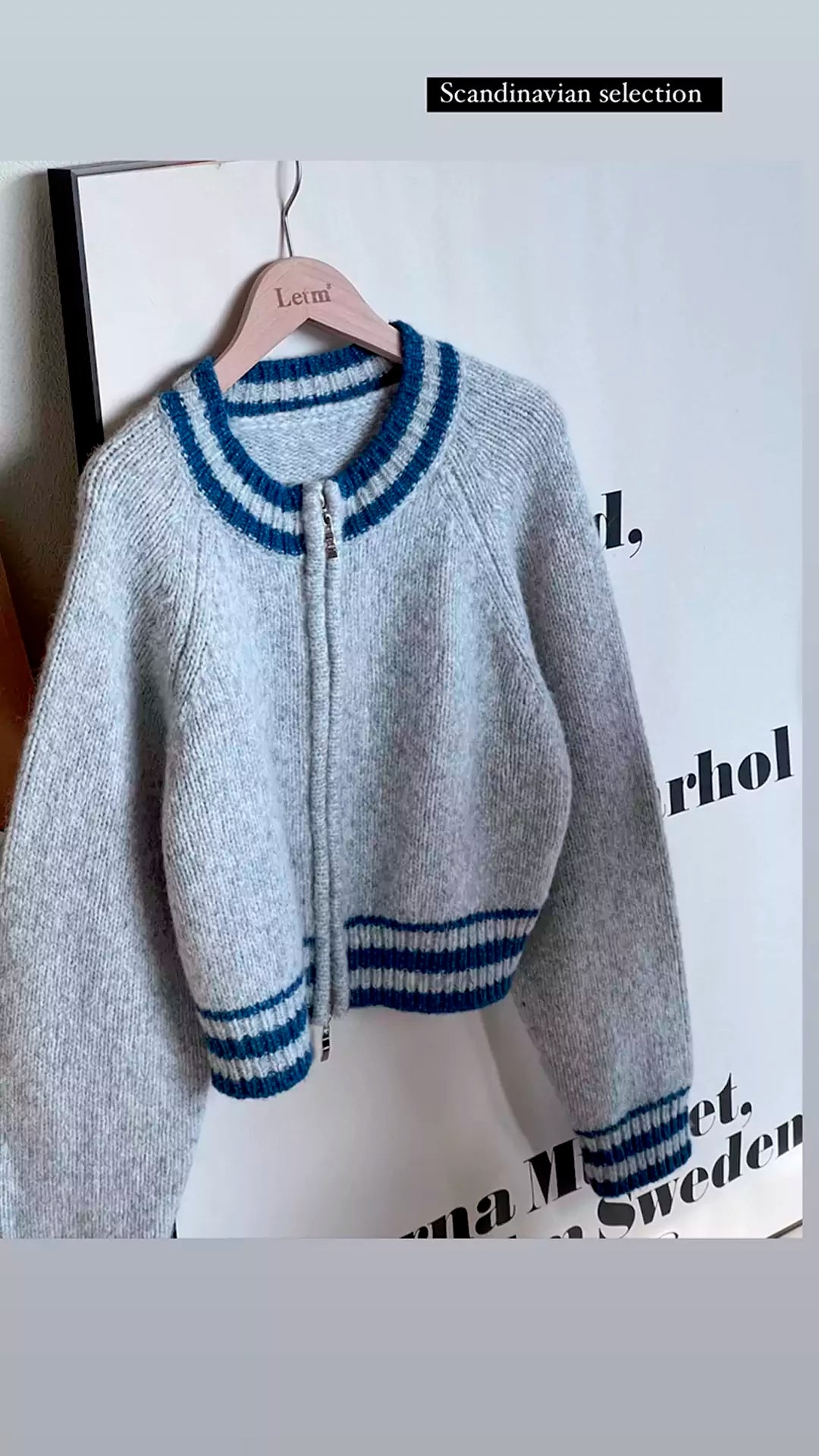 Knitted Zipper Cardigan Sweater with Long Sleeves