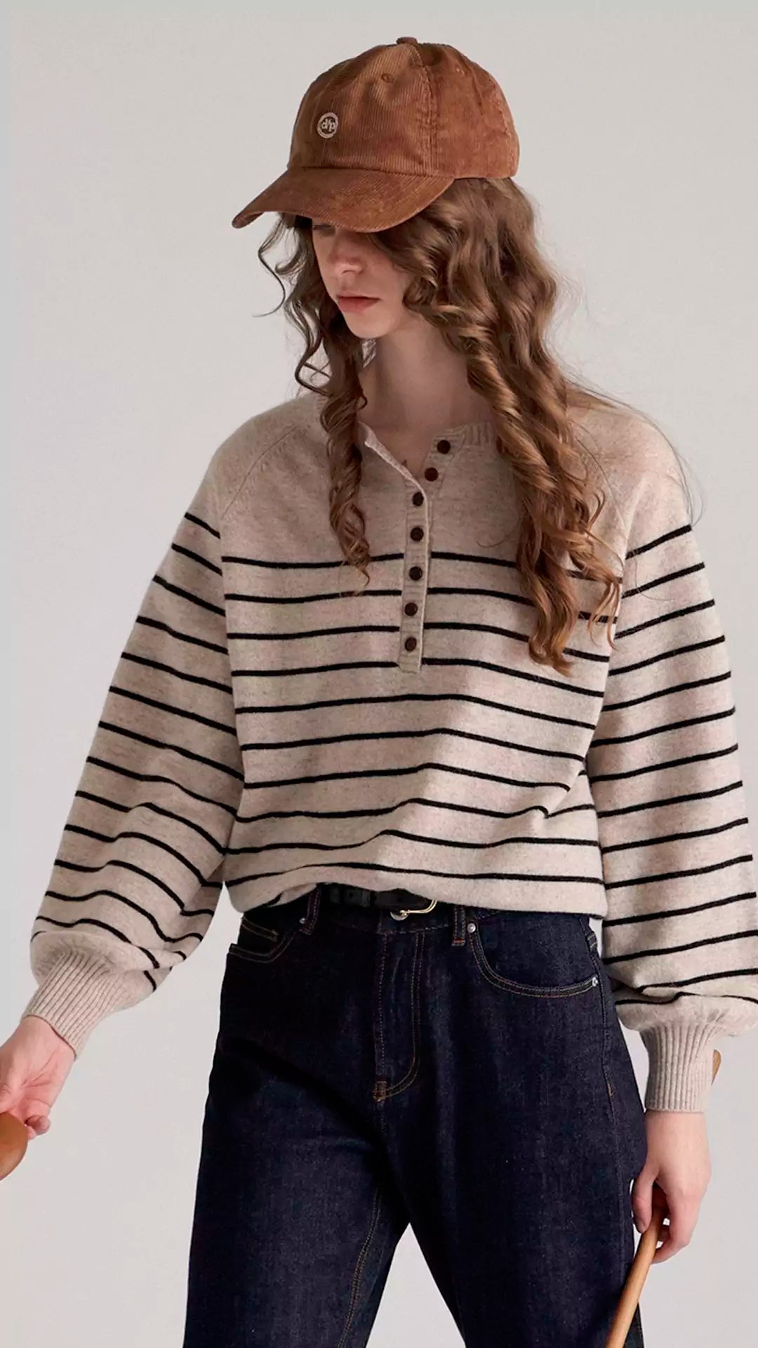 Nordic Vintage Striped Round Neck Sweater