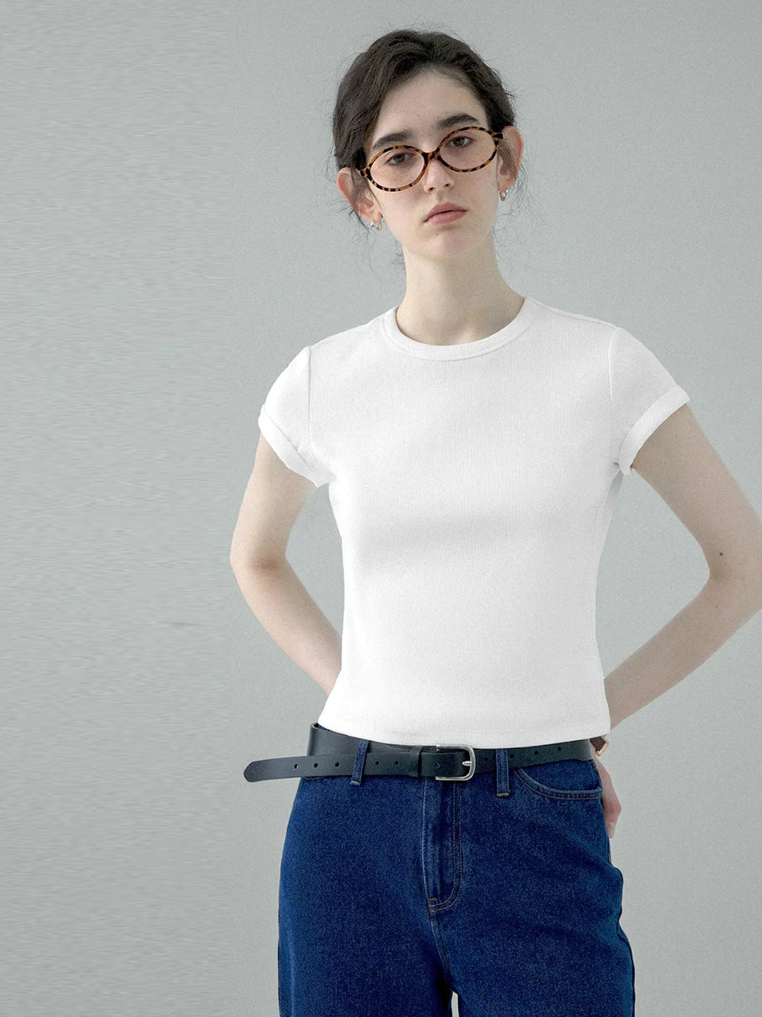 Anti-Pilling Ice Silk Cotton Slim Fit Crew Neck T-Shirt