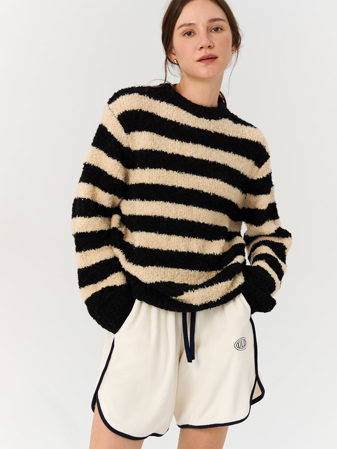 Stripe Sweater in Cream Ivory